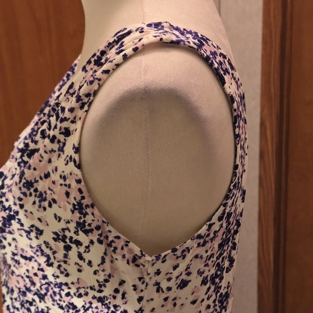 Alfani Maxi Dress Loungewear Sleeveless Pink Purple White Mottled Spots Women L - Picture 7 of 15